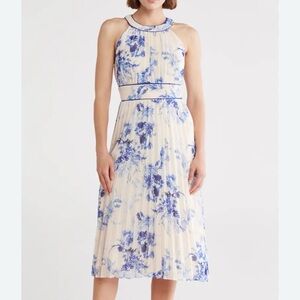 Calvin Klein Blue Floral Midi Dress